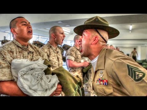 Marine Corps Boot Camp – Recruits Meet Drill Instructors