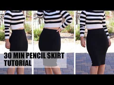 30 Min.Pencil Skirt Tutorial w/ Tips On Working w/ Knits! (New HD Version)