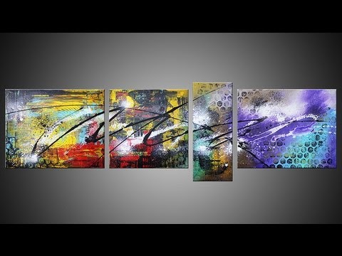 ► Abstract Art Action Painting HD Video HOW TO - Alyssum by John Beckley