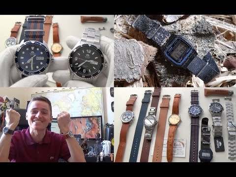 Orient Ray II & Mako II Review, Cool New Leather Straps, Casio F-91W Nato & Marathon Steel Bracelets