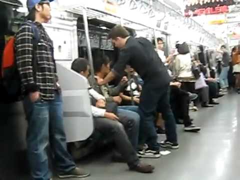 Subway fight in Tokyo, Japan