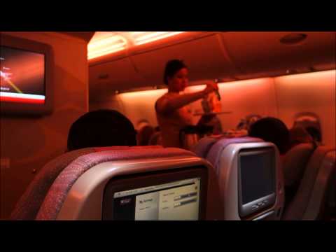 Emirates Airlines A380 Dubai to London Flight EK007 Economy Class 2014