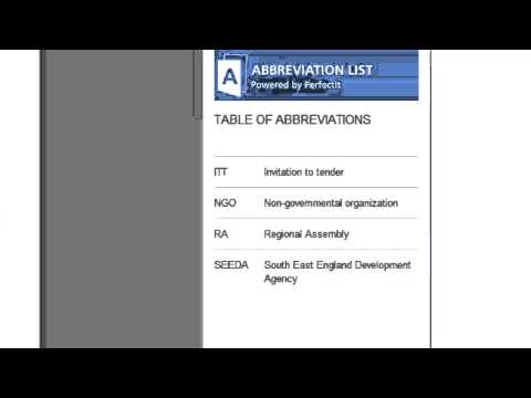 Abbreviation List Demo