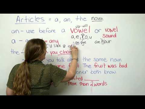 A, AN, THE - Articles in English