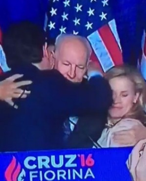 Ted Cruz accidentally elbows his wife Heidi in the face. 