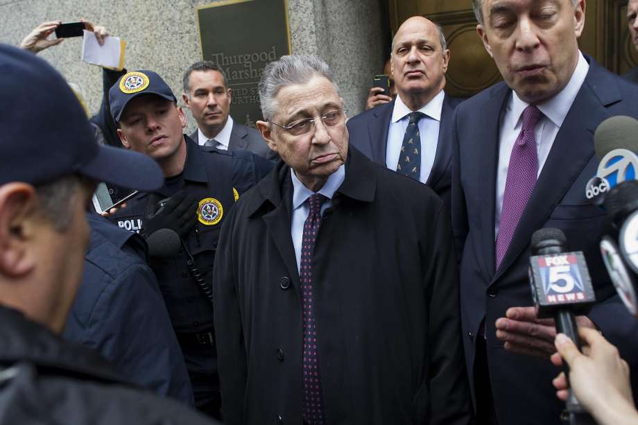 Ex-Assembly Speaker Sheldon Silver leaves court after his sentencing. His case became the centerpiece of one of New York’s steepest political falls from grace. Photo: GREGG VIGLIOTTI, NYT