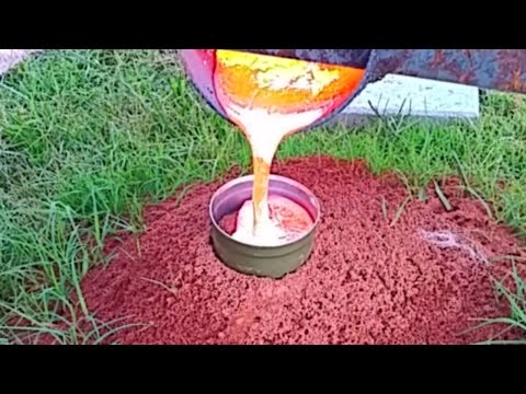 BURNING HOT MOLTEN ALUMINUM FIRE ANT HILL CASTING FIREANT REVENGE VIDEO