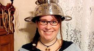 Lindsay Miller is a pastafarian and member of the Church of the Flying Spaghetti Monster