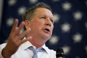 Republican presidential candidate, Ohio Gov. John Kasich, speaks during a town hall at Thomas farms Community Center , on Monday, April 25, 2016, in Rockville, Md.