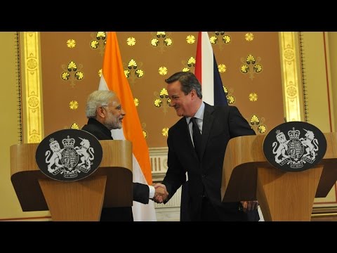 PM Modi & Prime Minister of UK, David Cameron at the Joint Press Statement in London