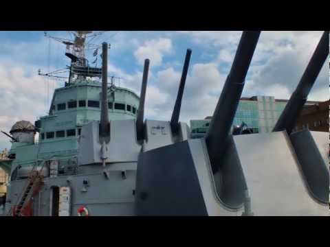 "HMS Belfast", "Imperial War Museum", On the River Thames. London. England