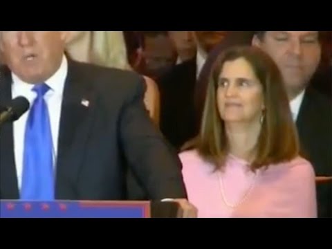 Did Mary Pat Christie just roll her eyes at Trump for his 'Hillary playing the woman card' remark?