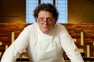 UK restaurateur Marco Pierre White in the MasterChef kitchen in Melbourne.