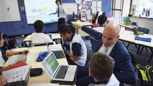 Minister for Education Adrian Piccoli at Alexandria Park Community School.