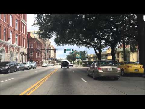 Driving Downtown - Savannah Georgia USA