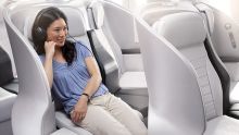 Air New Zealand's premium economy seat on a Boeing 777. Space seat 