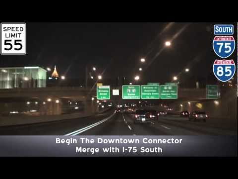 Atlanta GA Freeways: Buckhead to The Airport at Night