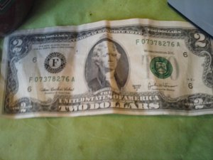 A USD$2 bill