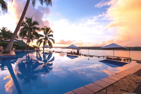 The Bali Hai pool at Iririki Island Resort and Spa.