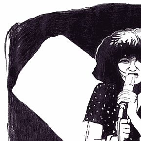 Exene - Drawing by Mark Vallen 