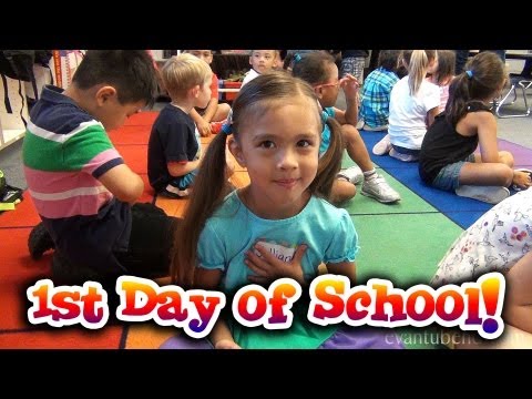 FIRST DAY OF SCHOOL!  Jillian goes to Kindergarten!  How to Tie Your Shoes!