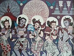Bagan era painting of Thingyan.jpg