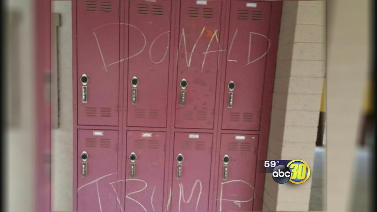 Vandals tag Los Banos high school with Donald Trumps name