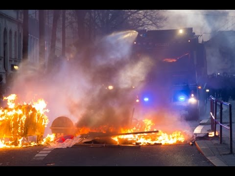 Ausschreitungen in Leipzig - heftige Straßenschlachten mit Polizei