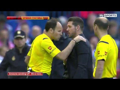 Simeone Sent off After Ball Thrown on Pitch