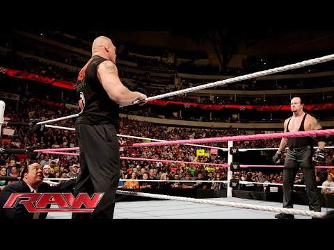 Brock Lesnar confronts The Undertaker before Hell in a Cell: Raw, October 19, 2015