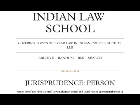 Jurisprudence: Person