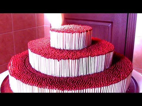 7000 Matches Chain Reaction - Amazing Fire Domino!!! 3 Floors Match Tower