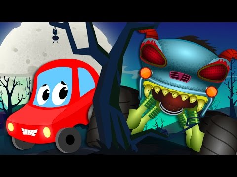 Little Red Car And The Haunted House Monster Truck | Scary Monster Truck