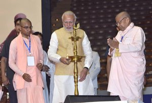 The Prime Minister of India Narendra Modi at the inauguration ceremony of the Centenary Celebration of Gaudiya Mission and Math, in Kolkata on February 21, 2016, India