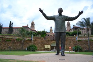 Former president Nelson Mandela at the Union Buildings in Pretoria South Africa.