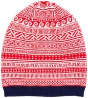 Jonathan Adler   Fairisle Stripe Slouchy Beanie - Red/Navy