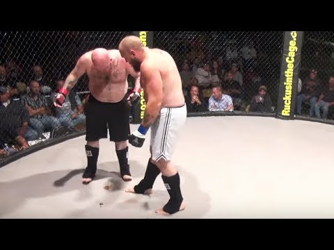 Fighter craps all over cage mat during fight!