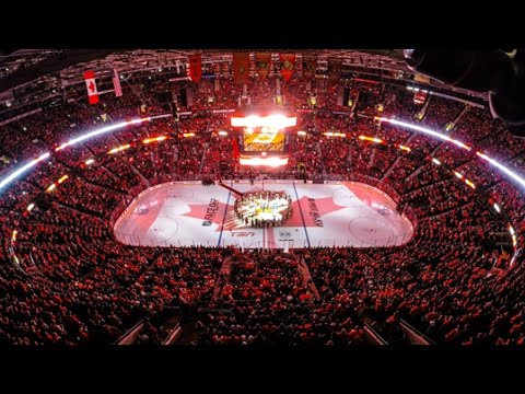 Ottawa, Montreal and Toronto sing “O Canada”