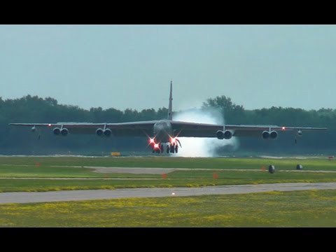 First Time B-52 Landing at Oshkosh - 17 July 2015