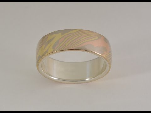 Masterworks Jewellery - Trigold Mokume Gane Ring with Sterling Silver Liner