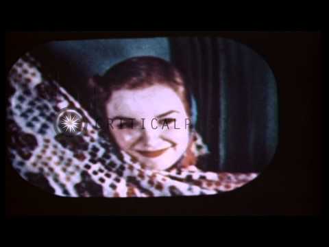 First color television broadcast using the CBS color method is photographed at th...HD Stock Footage