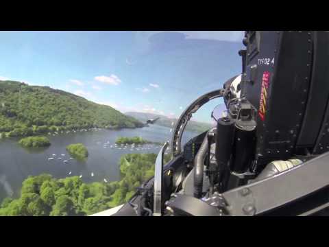 RAF Eurofighter Typhoon Cockpit View - takeoff, landing and flight over UK