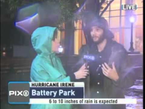 WPIX: HURRICANE IRENE: Josh Safdie PRANKS LIVE News Broadcast