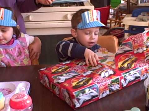 Caden's 3rd Birthday - Singing and Presents