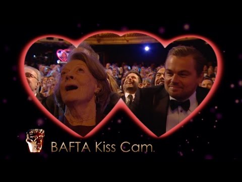 Leonardo DiCaprio and Dame Maggie Smith on Kiss Cam - The British Academy Film Awards 2016 - BBC One