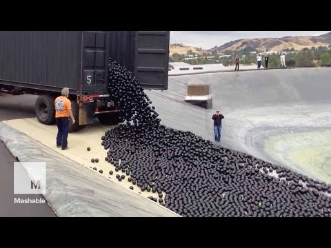 LA throws 96 million 'shade balls' at its water shortage — and it's mesmerizing | Mashable