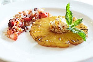 Tropical fruit features on the menu.