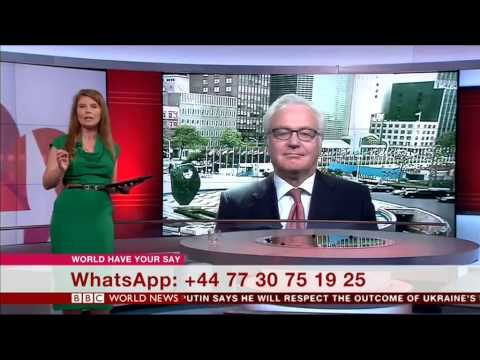 Russia's Ambassador to the U.N., Vitaly Churkin gives an interview to the BBC