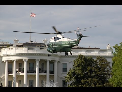 'Marine One' VH-3D landing & takeoff White House