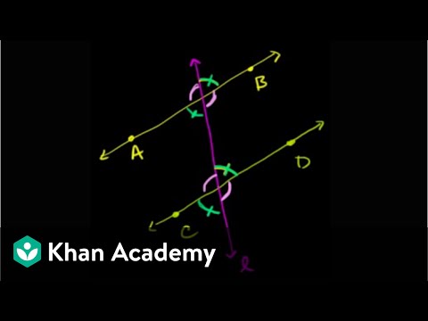 Angles formed by parallel lines and transversals | Geometry | Khan Academy